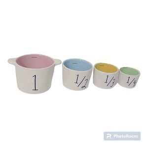 Rae Dunn Easter measuring cups with bunnies and eggs